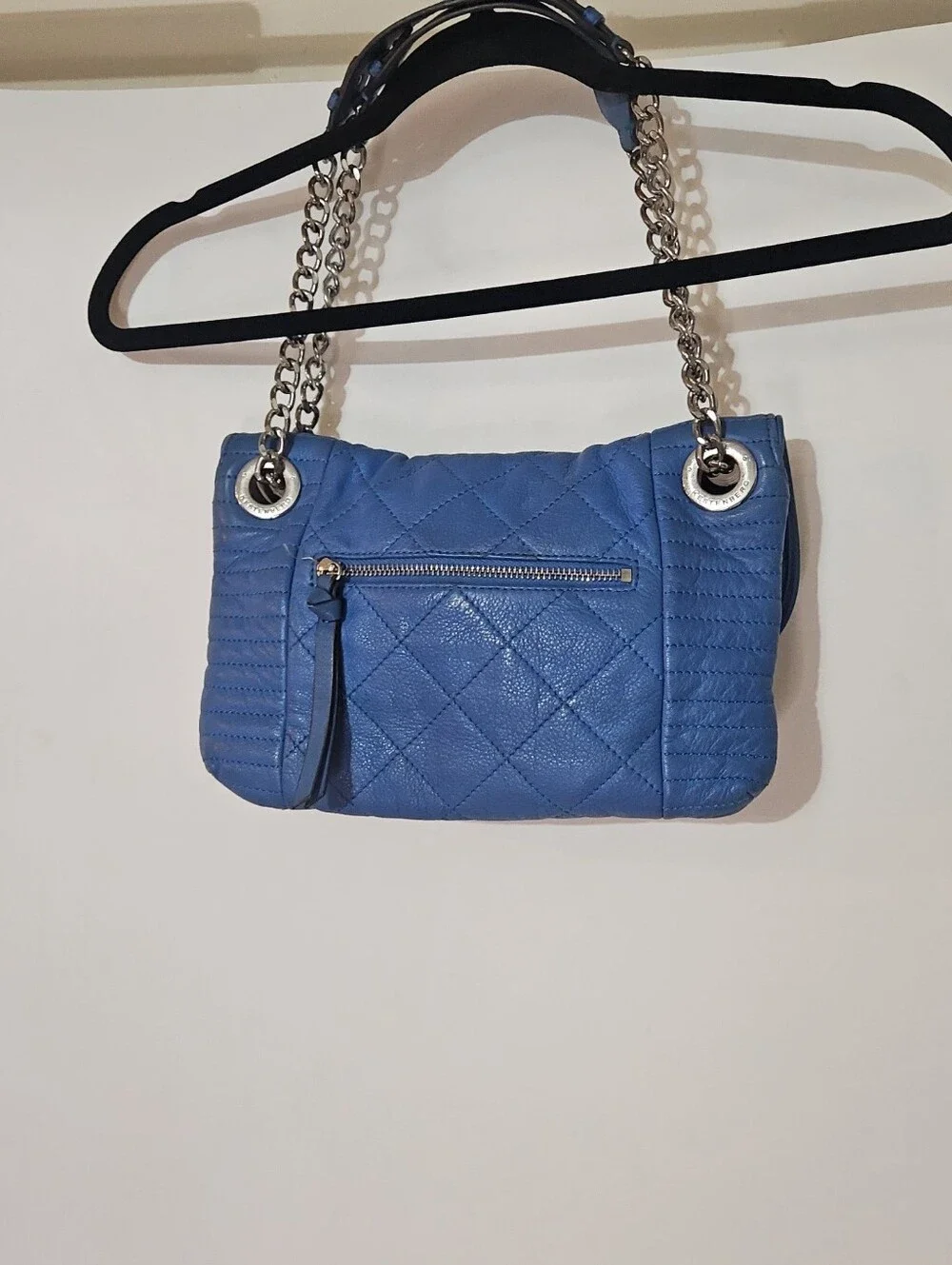 Aimee Kestenberg Light Blue Leather Quilted Chain-Handle Shoulder Bag